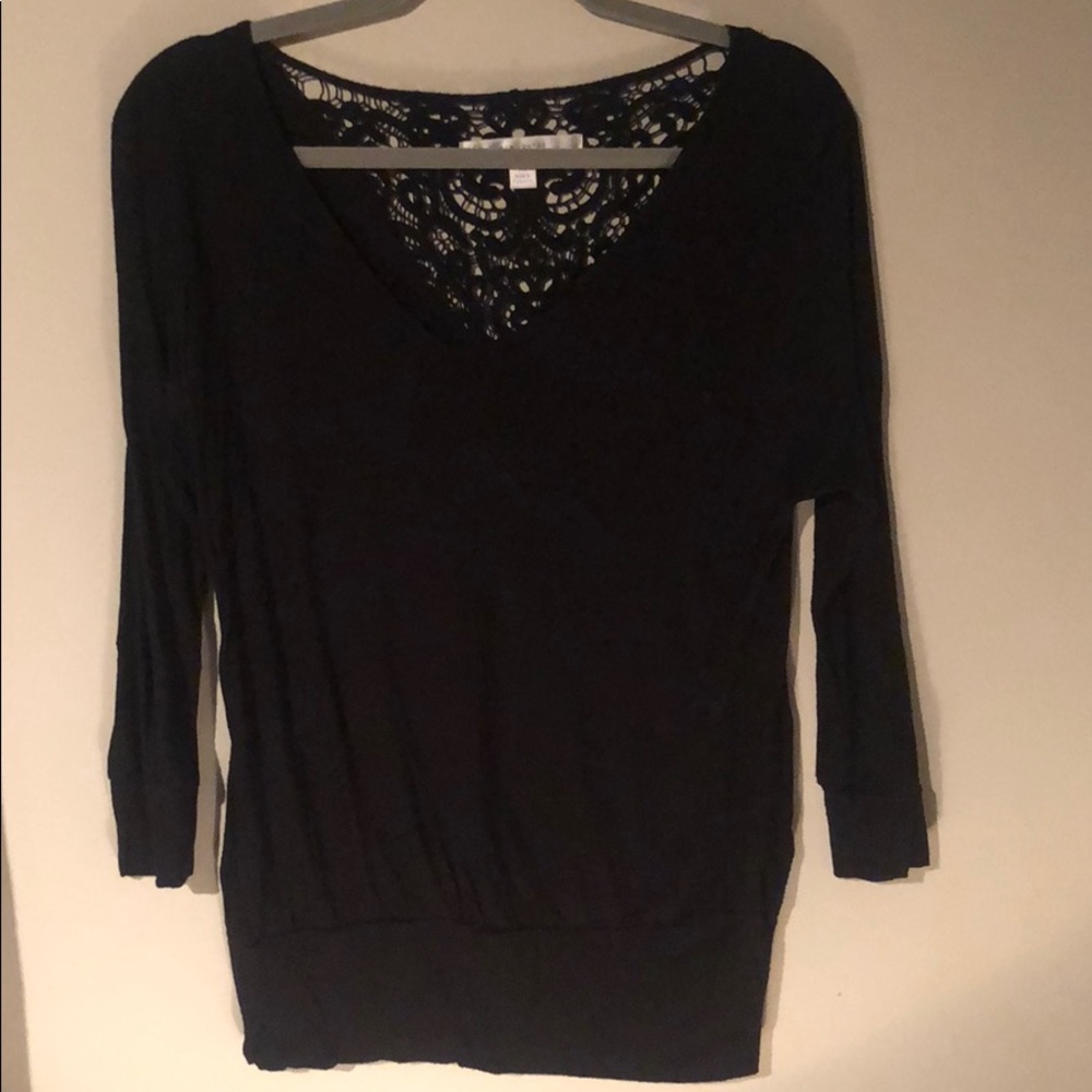 Lauren Conrad Black Three Quarter Sleeve Top